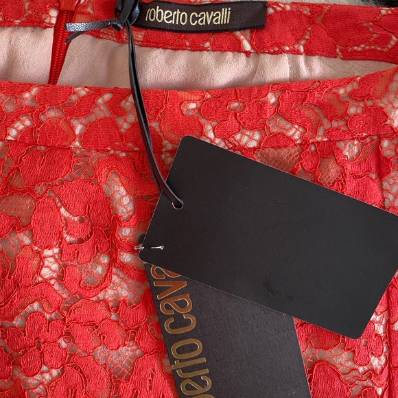 NWT Roberto Cavalli Gonna red lace skirt - Picture 8 of 9